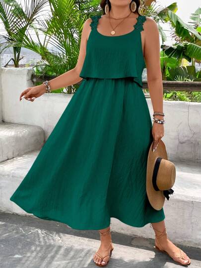 Vestido Plus Size com Alças Finas e Laço – Leveza e Estilo Casual