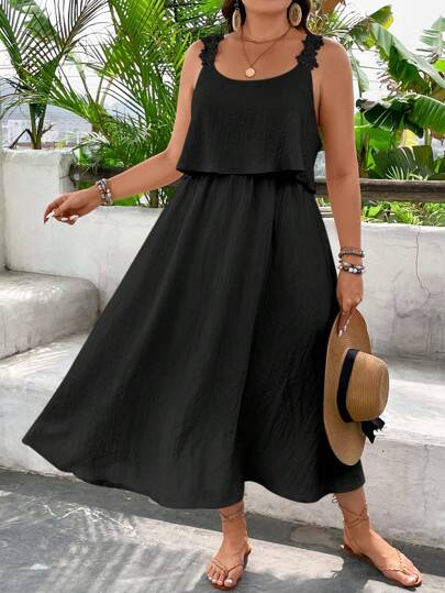 Vestido Plus Size com Alças Finas e Laço – Leveza e Estilo Casual