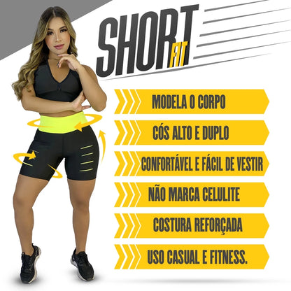 Combo PowerFit - 2 em 1 - Shorts Fitness + Top Academia