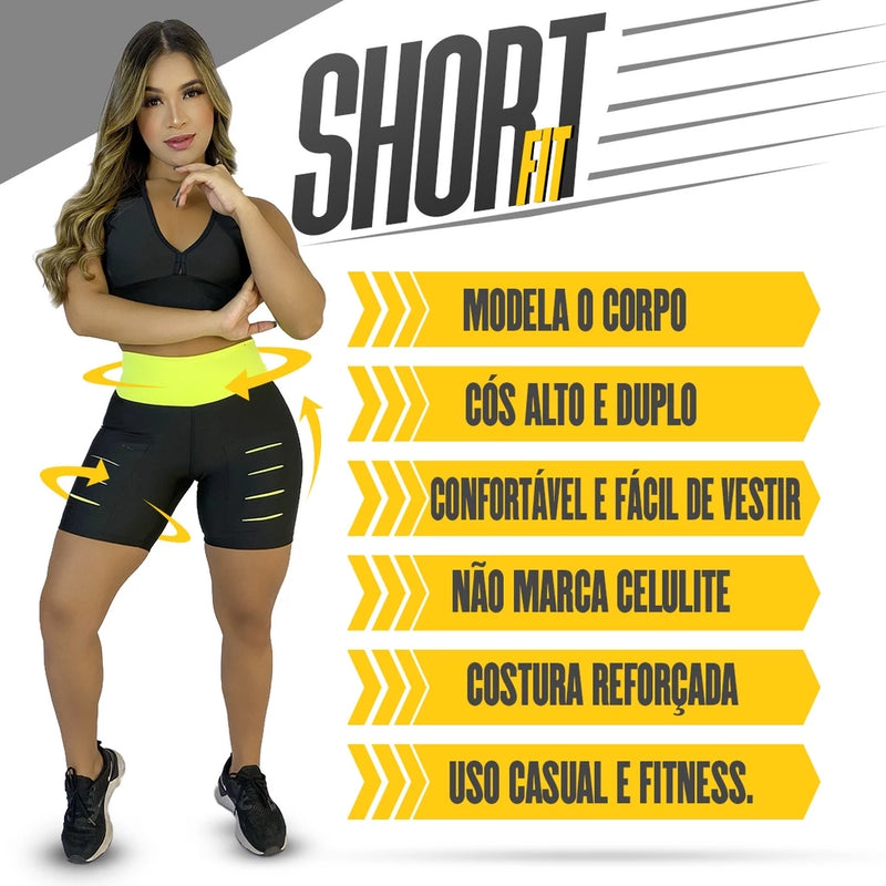 Combo PowerFit - 2 em 1 - Shorts Fitness + Top Academia