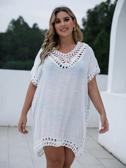 Saída de Praia Plus Size Semi-Transparente