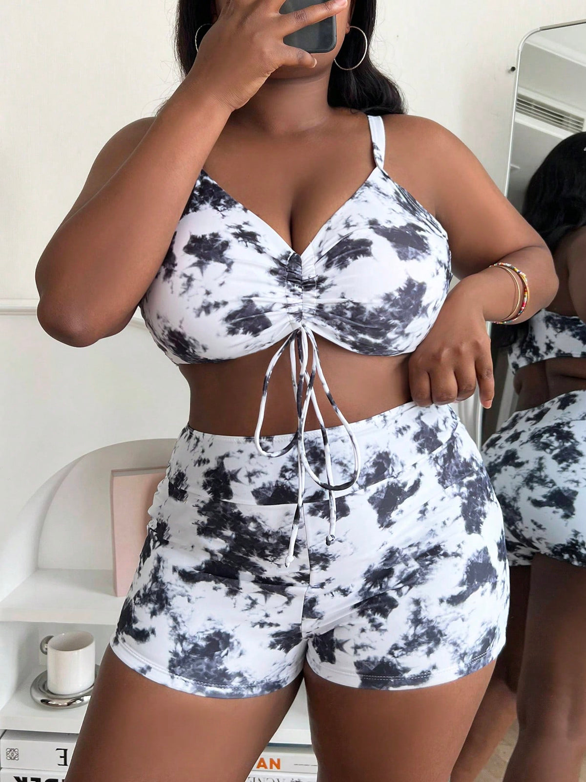 Sunquíni Lushore com Amarração Estilo Tropical Plus Size (2 Peças)