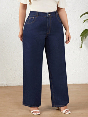 Calça Jeans Reta Feminina Plus Size