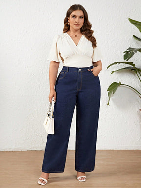 Calça Jeans Reta Feminina Plus Size