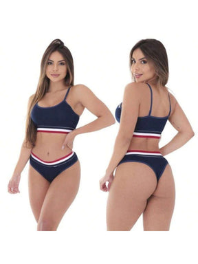 Kit 3 Conjunto Lingerie Top e Calcinha Microfibra Sexy