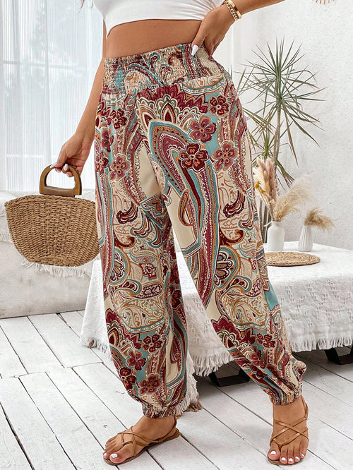Calça Jogger Plus Size com Estampa Paisley