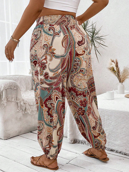 Calça Jogger Plus Size com Estampa Paisley