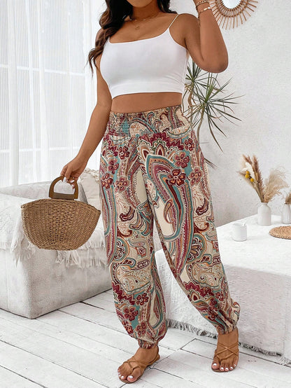 Calça Jogger Plus Size com Estampa Paisley