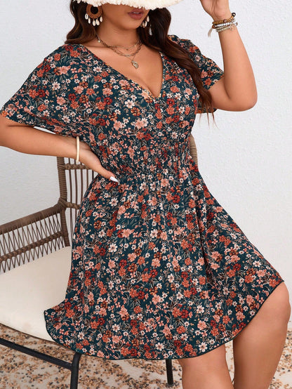 Vestido Estampa Tropical  Amarras Plus Size