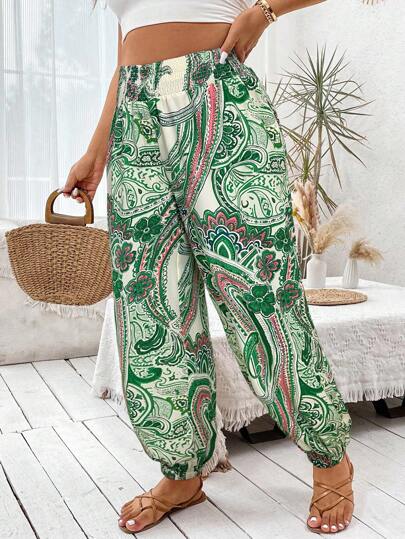 Calça Jogger Plus Size com Estampa Paisley