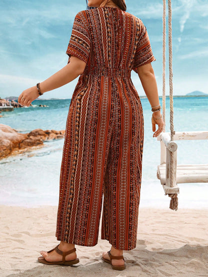 Macacão Plus Size com Decote V