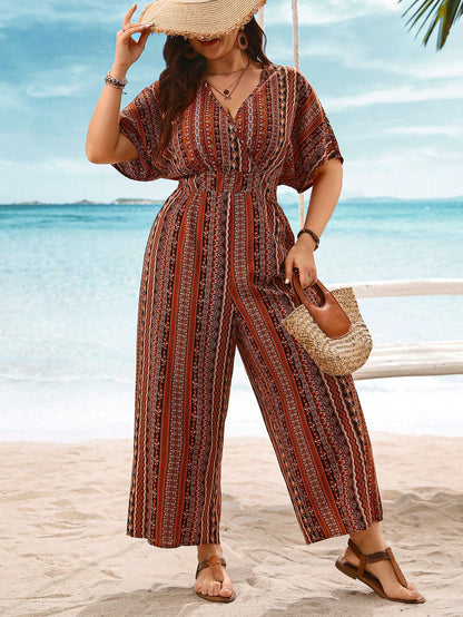 Macacão Plus Size com Decote V