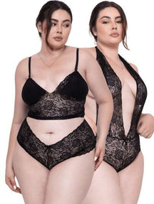 Conjunto Plus Size Sensual + Body de Renda Grátis