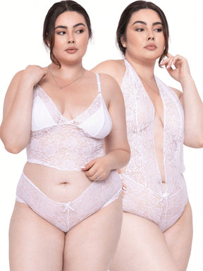 Conjunto Plus Size Sensual + Body de Renda Grátis