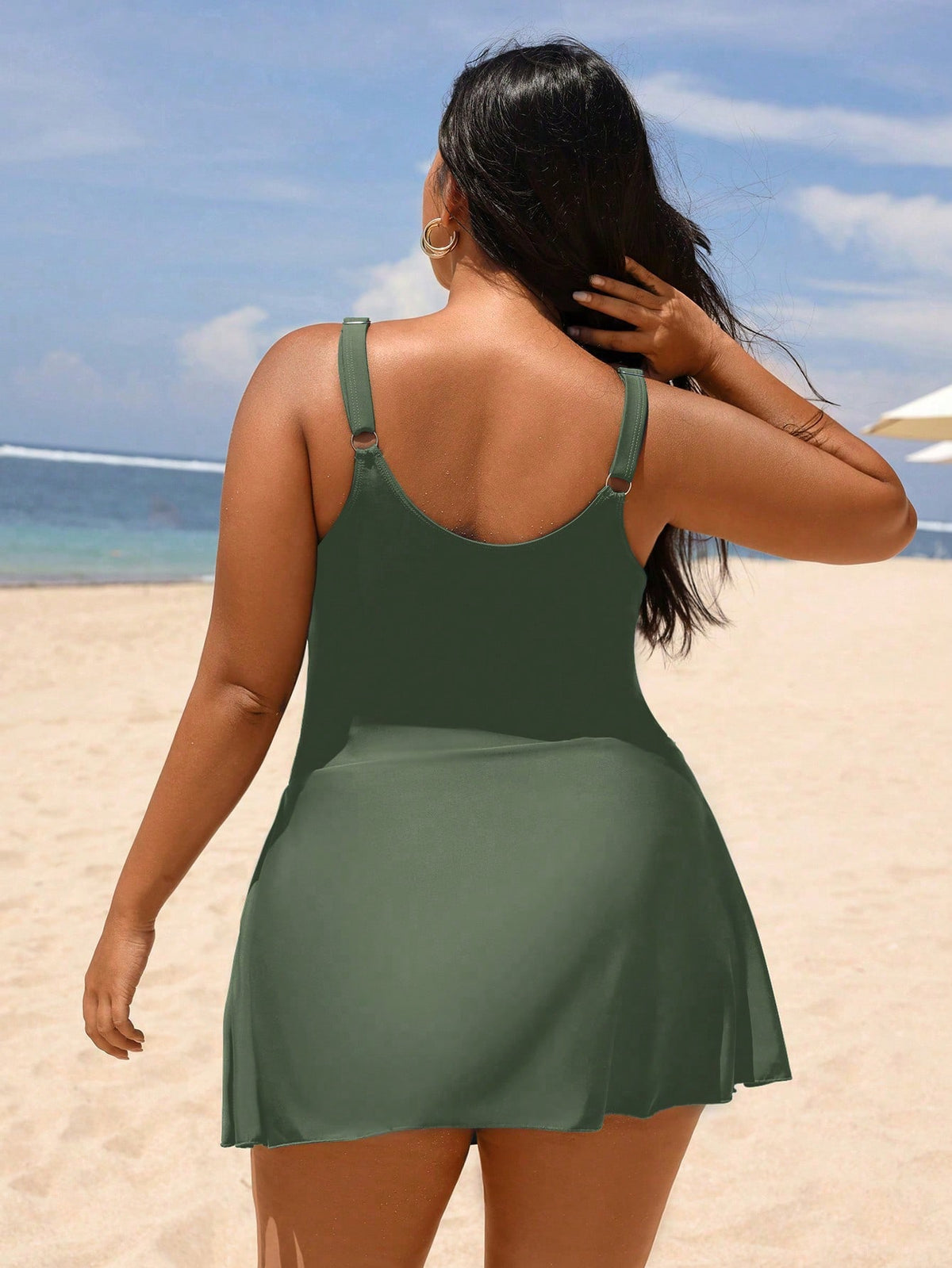 Maiô Plus Size de Amarração Lateral e Franzido