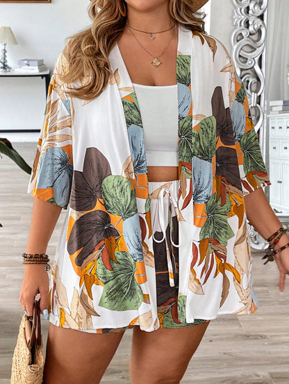 Conjunto Verão Tropical - 2 Peças com Camisa Leve e Shorts Solto