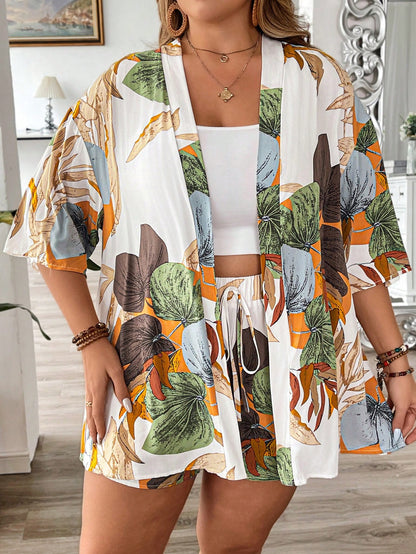Conjunto Verão Tropical - 2 Peças com Camisa Leve e Shorts Solto