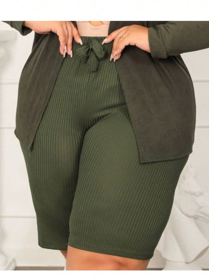 Bermuda Plus Size Malha Canelada – Conforto e Estilo para o Verão