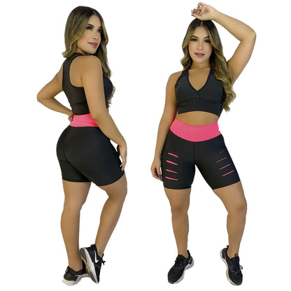 Combo PowerFit - 2 em 1 - Shorts Fitness + Top Academia