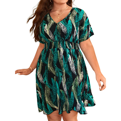 Vestido Estampa Tropical  Amarras Plus Size