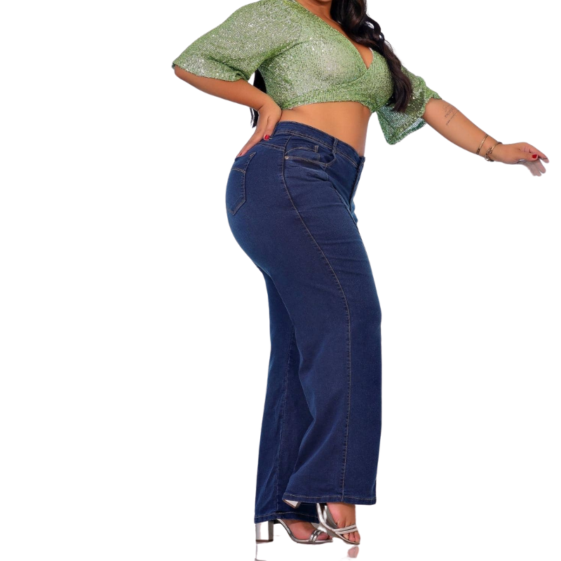 Calça Jeans Feminina  Retrô Plus Size