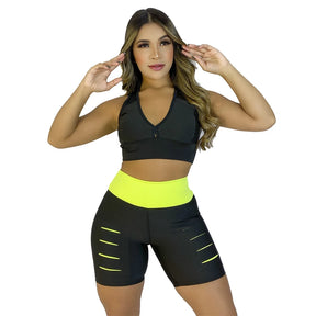 Combo PowerFit - 2 em 1 - Shorts Fitness + Top Academia