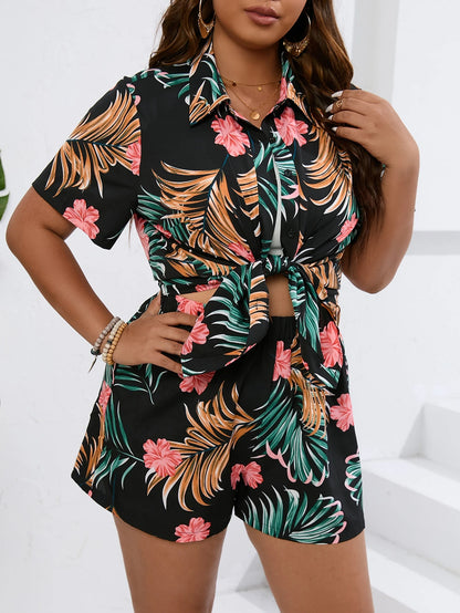 Conjunto Plus Size Tropical Bloom
