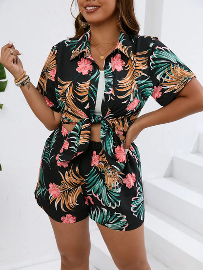 Conjunto Plus Size Tropical Bloom