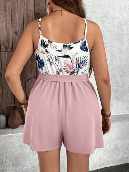 Macaquinho Plus Size Tropical Summer
