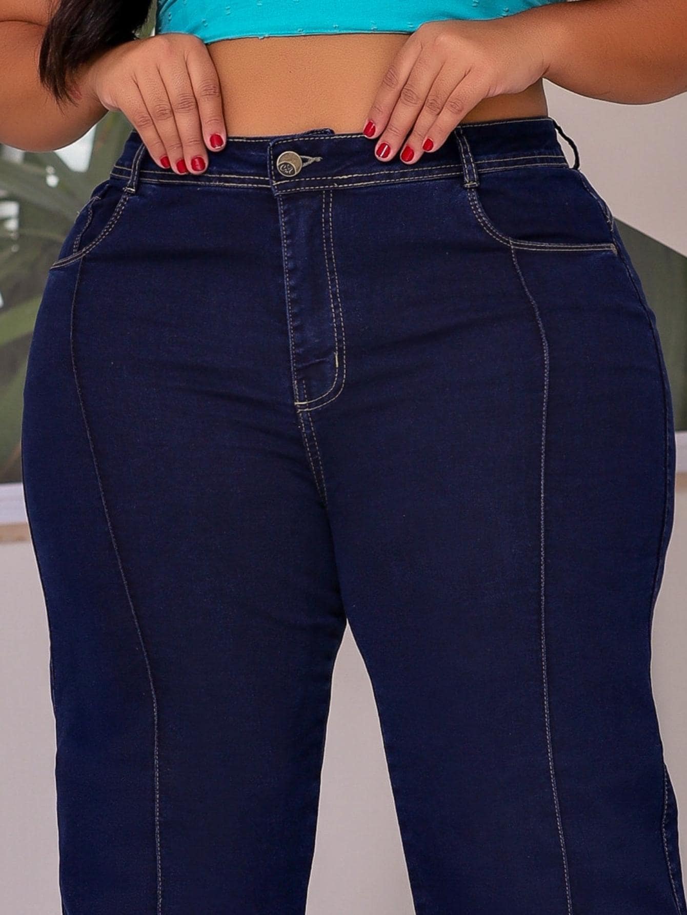 Calça Jeans Feminina  Retrô Plus Size