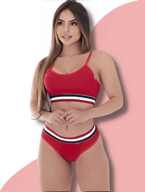 Kit 3 Conjunto Lingerie Top e Calcinha Microfibra Sexy