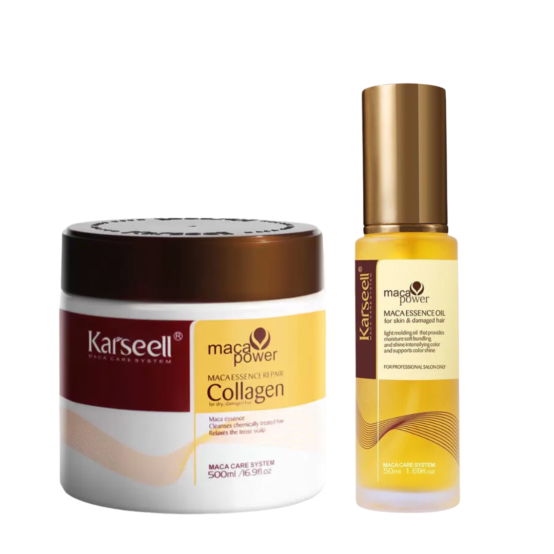 Combo Máscara Karseell® + Óleo de Argan karssell®: Restauração Plena