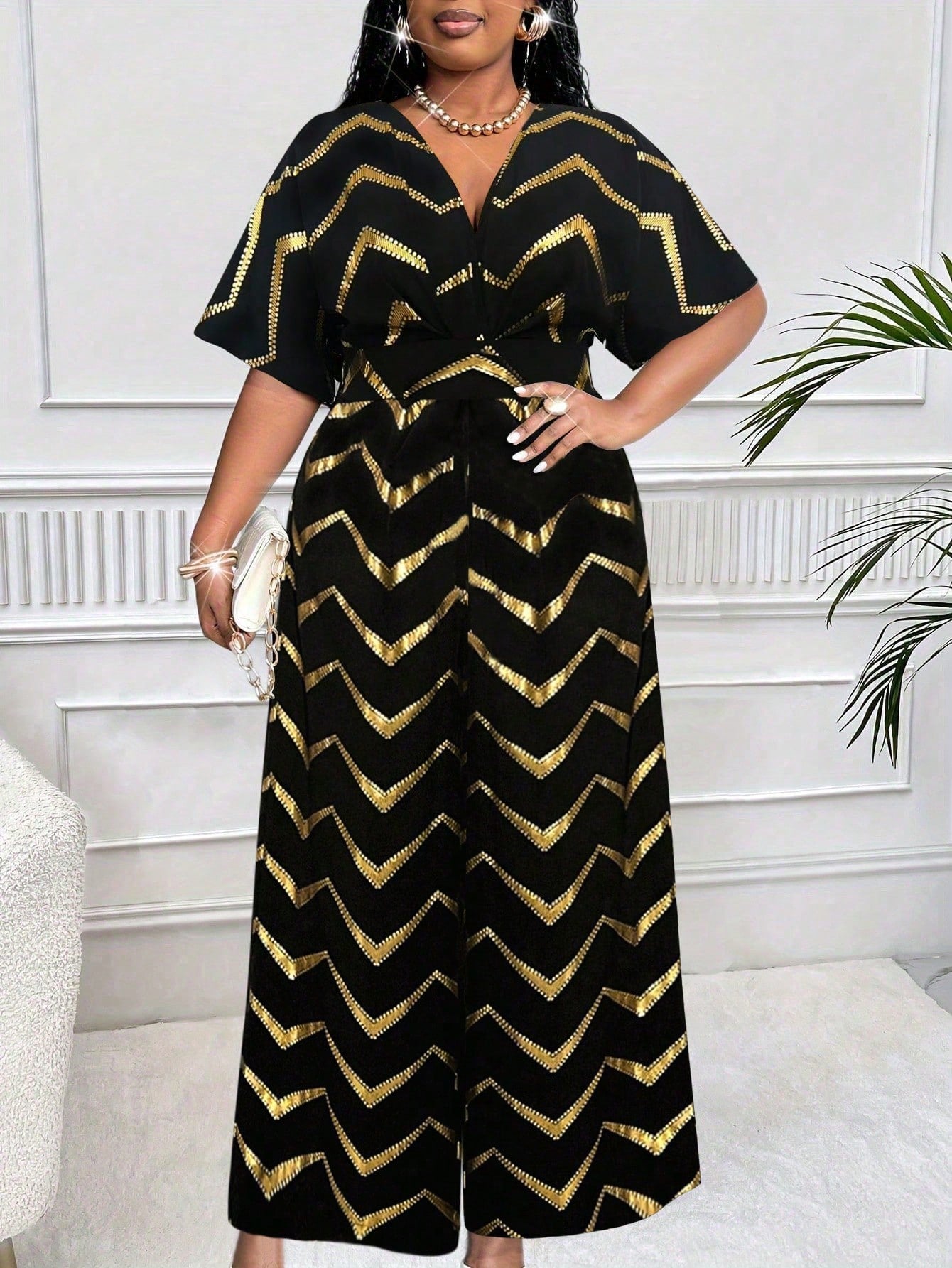 Macacão Plus Size Noir Aurea