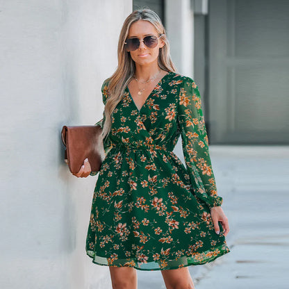 Vestido Elegância Chiffon - Manga Longa + Brinde Exclusivo