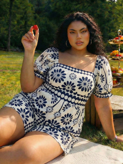 Macaquinho Plus Size Azure Belle