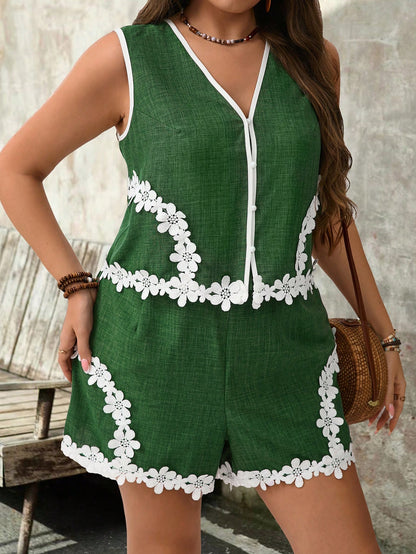 Conjunto Plus Size Verde Lumière