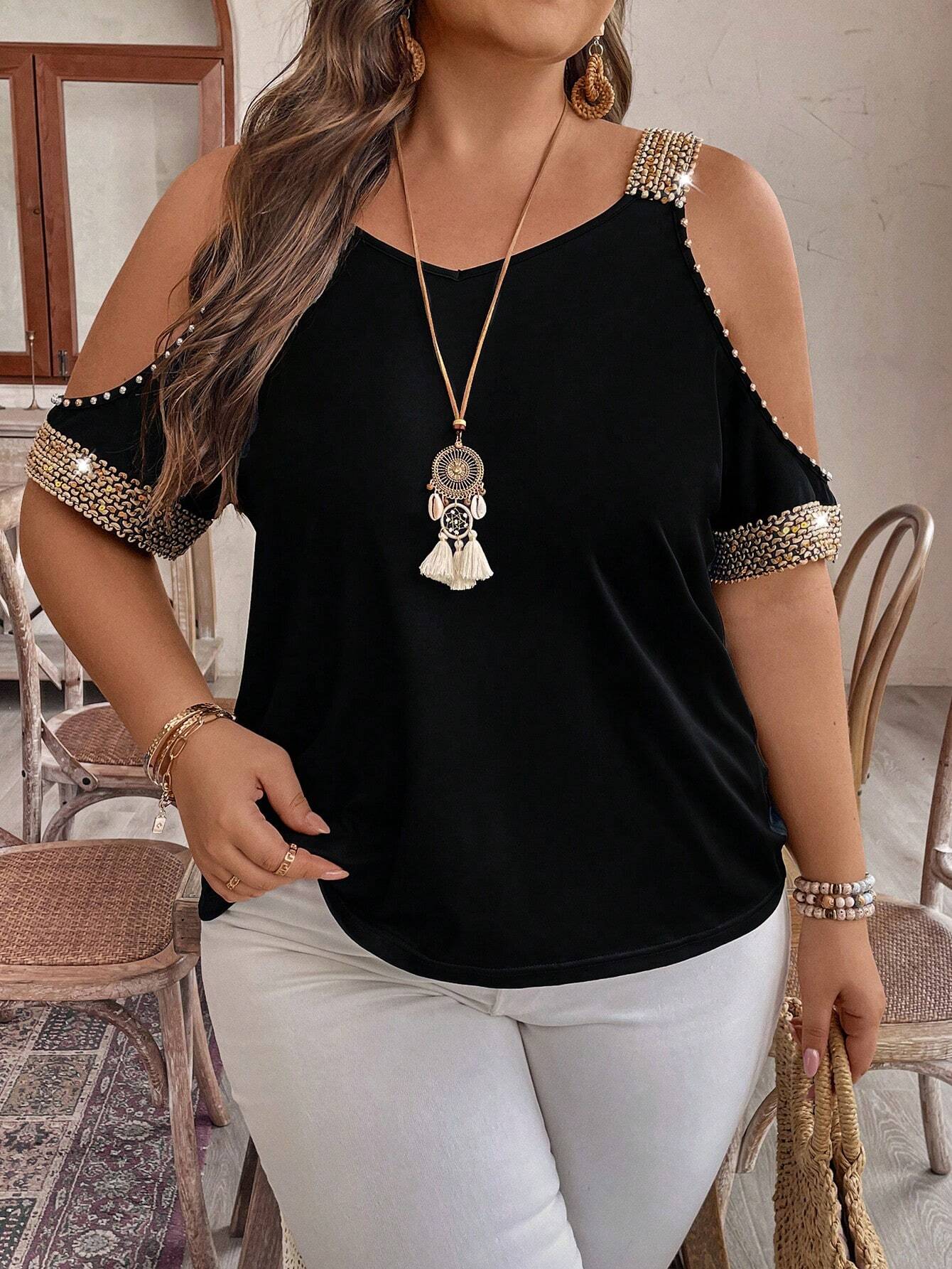 Camiseta Reluzente Plus Size – Charme e Conforto