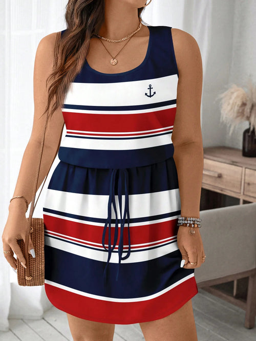 Vestido Plus Size Nautique