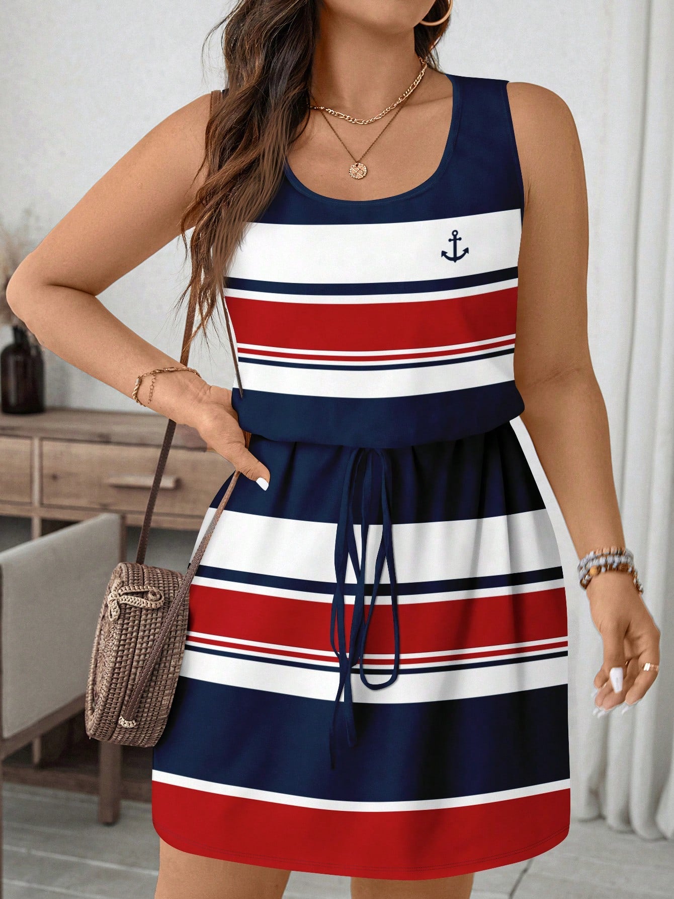 Vestido Plus Size Nautique