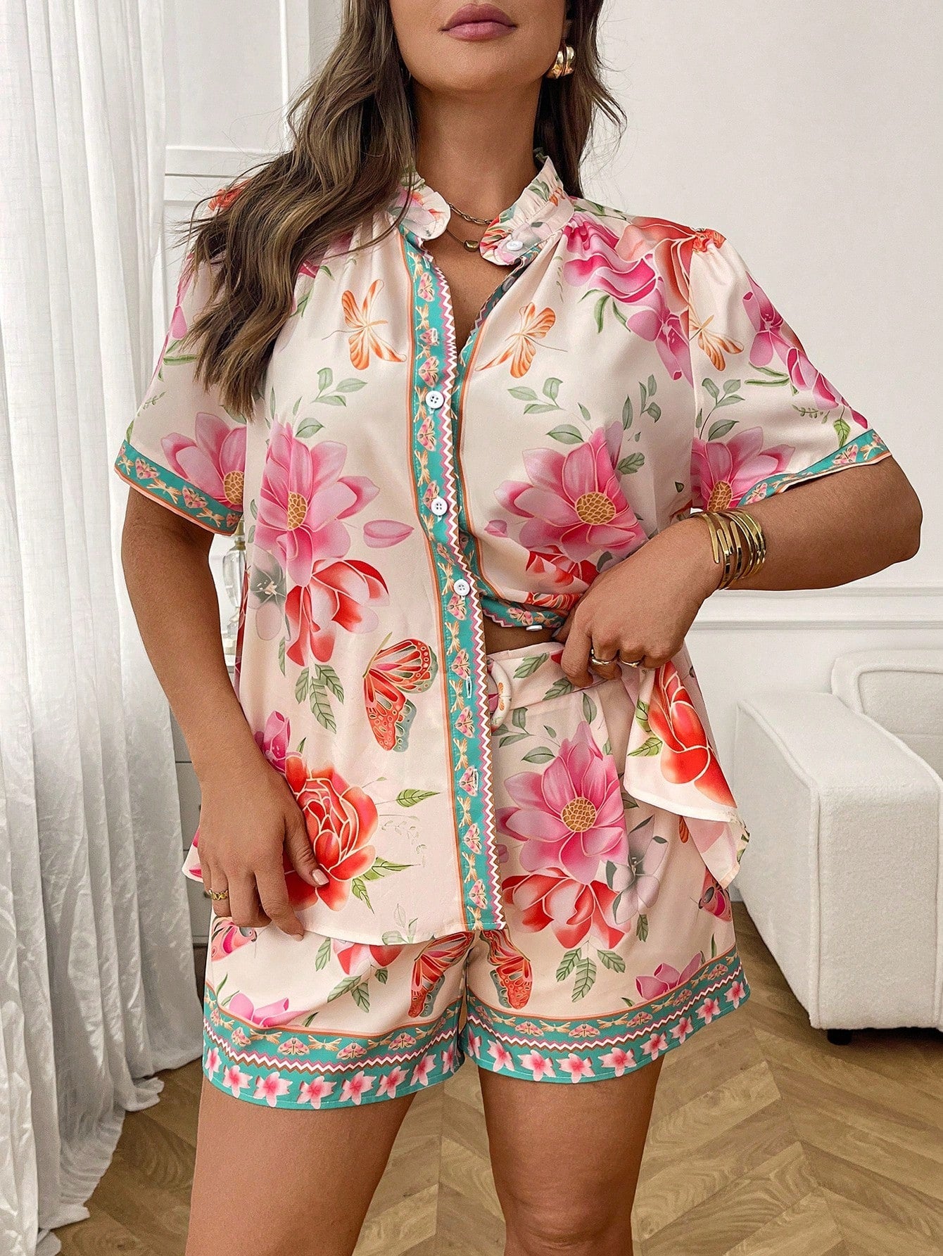 Conjunto Plus Size Rosé Butterfly