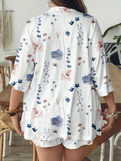 Conjunto Plus Size Azure Bloom