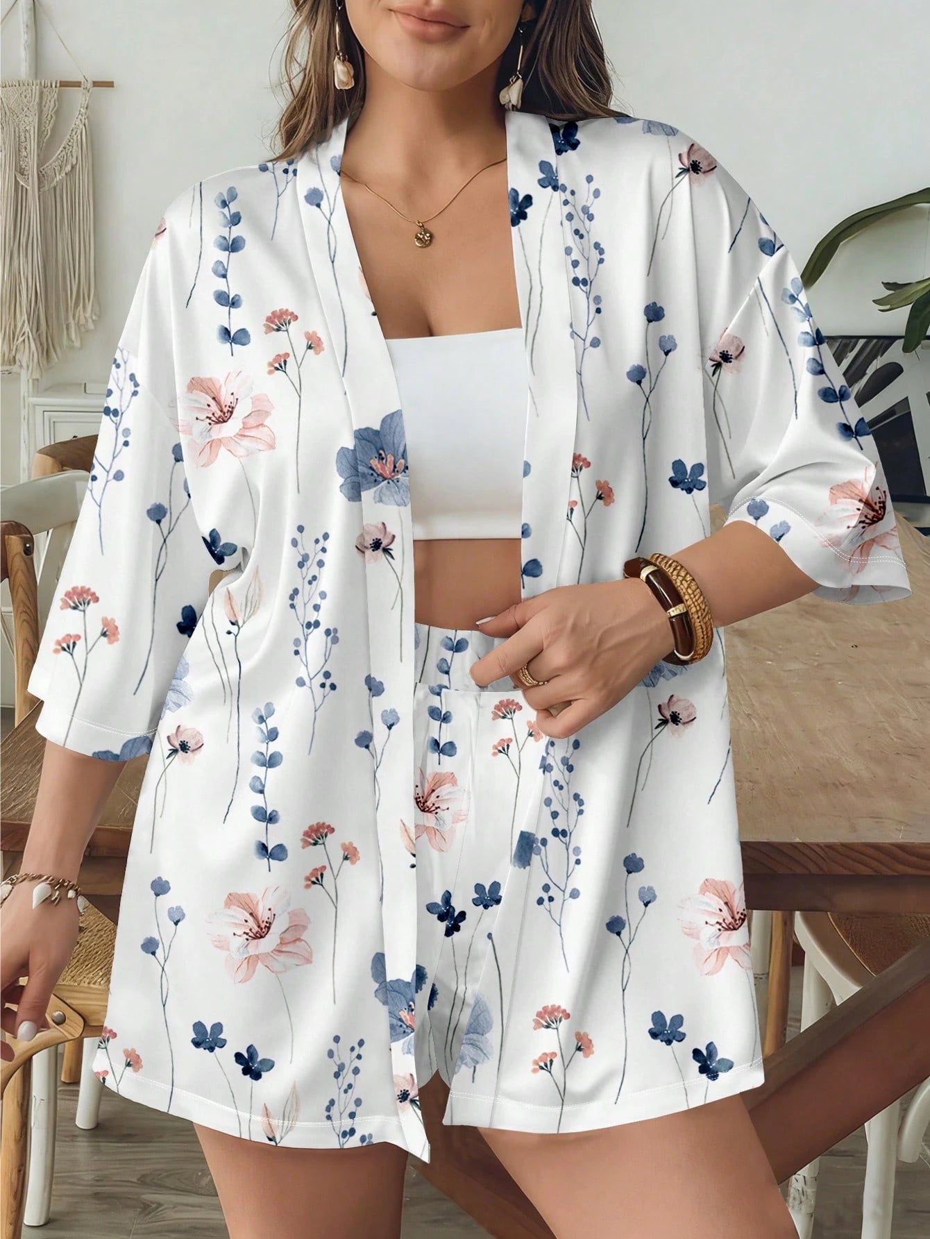Conjunto Plus Size Azure Bloom