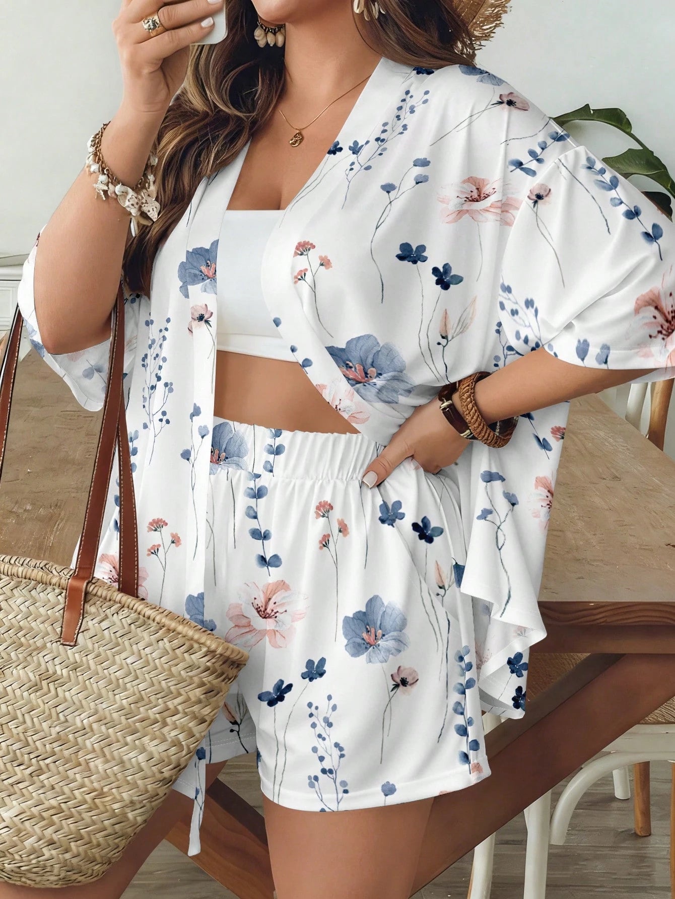 Conjunto Plus Size Azure Bloom