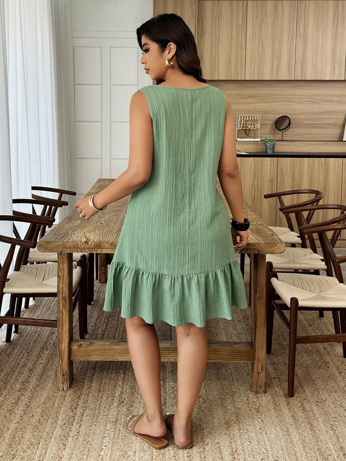 Vestido Plus Size Verde Élisse
