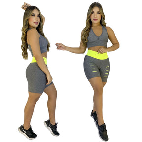 Combo PowerFit - 2 em 1 - Shorts Fitness + Top Academia