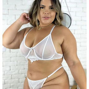 Encanto Noturno Plus Size - Lingerie de Tule e Renda