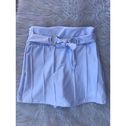 Short Saia Elegance com Cinto Argola Dourada
